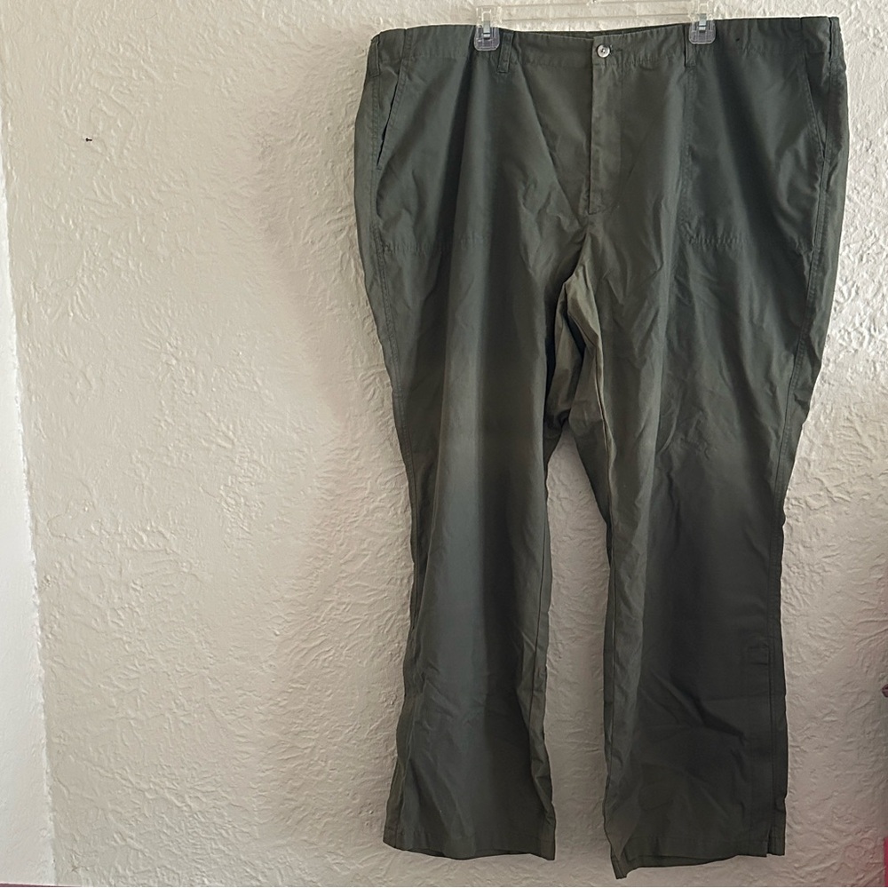 Lane Bryant Venezia Olive Green Twill Side Zipper Pants NWT 28